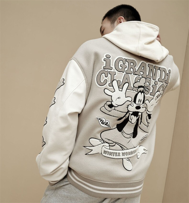 goofy embroideryBASEBALL JACKET baseball uniform jacket blouson