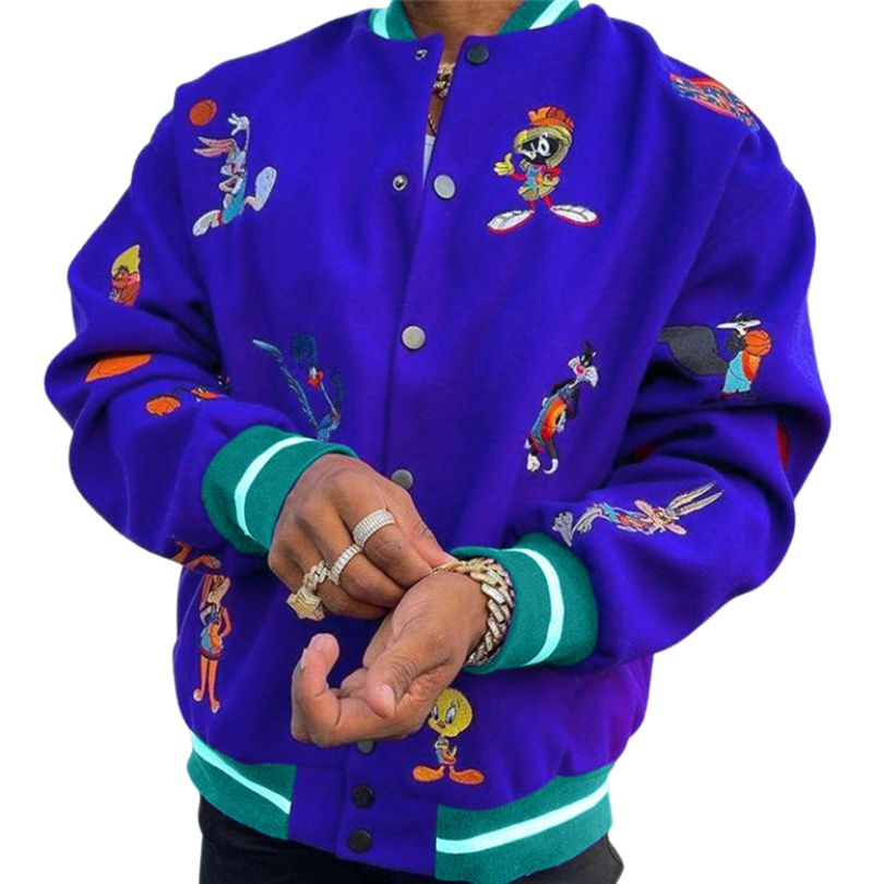 23 Looney Tunes Bugs Bunny & Nylon Zip Up Jacket baseball uniform 