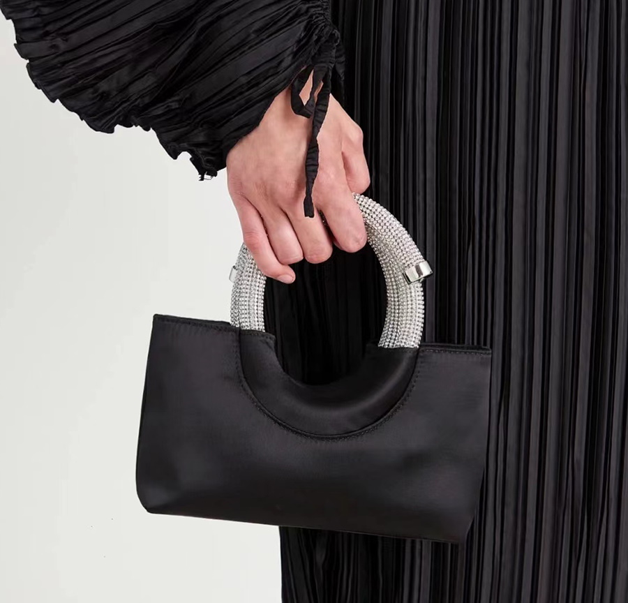 diamond-encrusted handbag TOTE BAG ラインストーンハンドルスモール