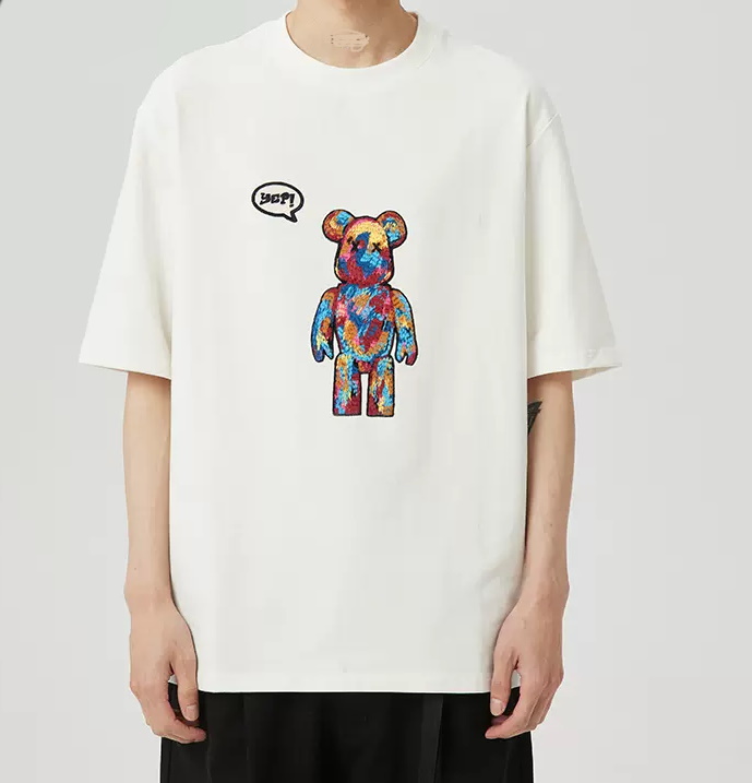 【ジェラートピケBE@RBRICK】ベアブリックユニセックスワンポイントTシャツ