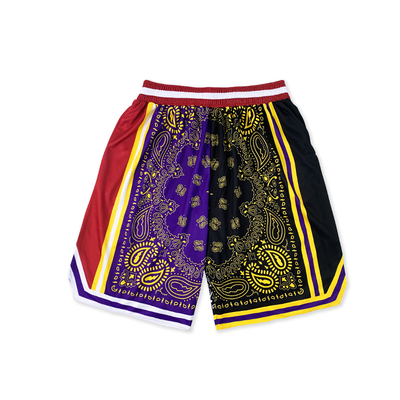 23 Paisley bandana pattern Half Pants Colorful Basket Shorts
