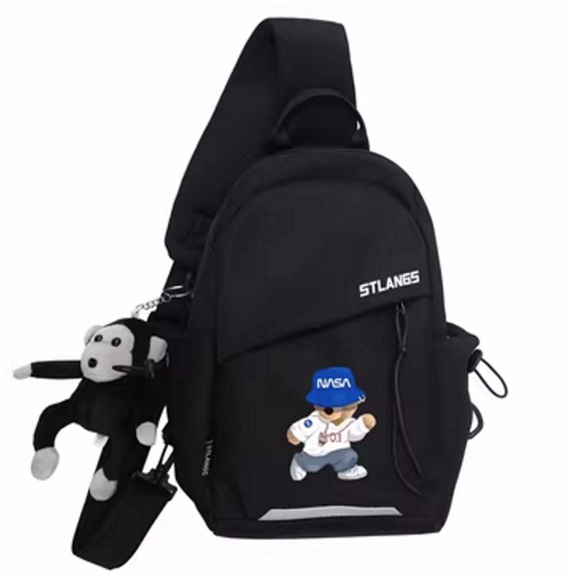 NASA×Hiking Bear Messenger bag shoulder bag ユニセックスNASAナサ×ハイキングベア熊斜め掛け用 ショルダーバックボディーバッグ ポシェット ウエストポーチバック バックパック