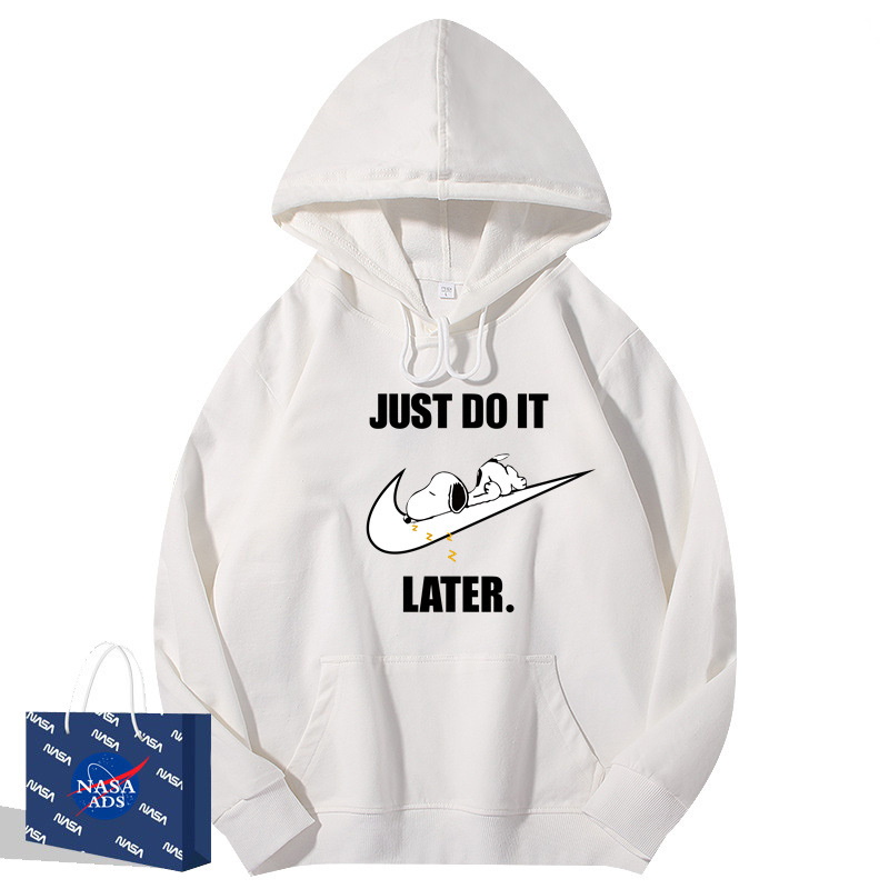 JUST DO IT LATER x Snoopy hoody ユニセックス男女兼用 NASA×JUST DO IT LATER×スヌーピーフーディ パーカー