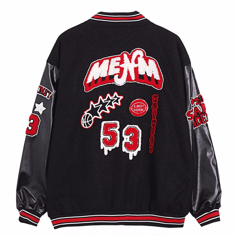 basketball embroidery Flocking Embroidery Stitching stadium jacket basketball embroidery Flocking Embroidery Stitching stadium jacket