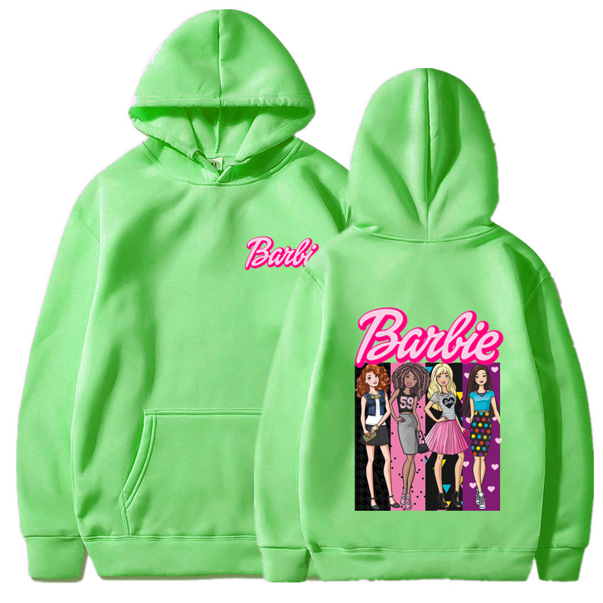 cross-border Barbie come on English letter printed hooded hoody ...