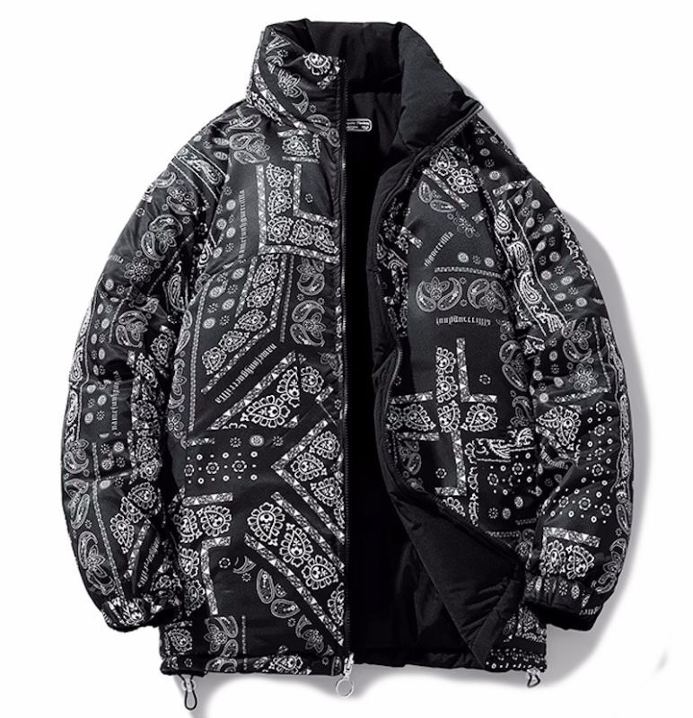 Unisex paisley reversible Down jacket ユニセックス ペイズリー 