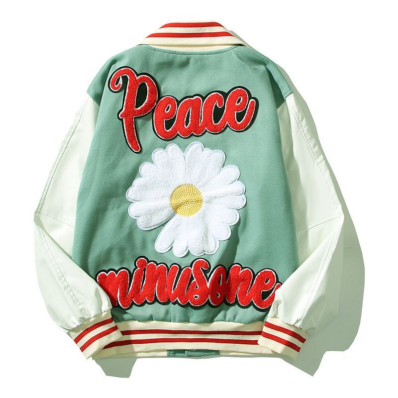 PEACEMINUSNE G-Dragon PMO embroidered baseball jacket PEACEMINUSNE G-Dragon PMO embroidered baseball jacket