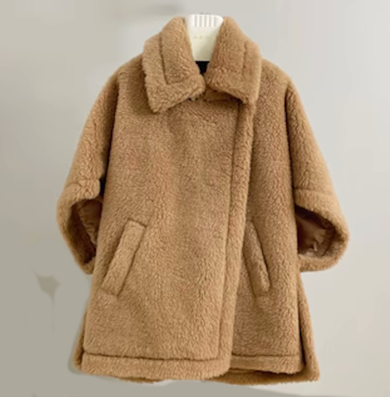 Women's teddy bear cape poncho テディベア テディーベアケープ 