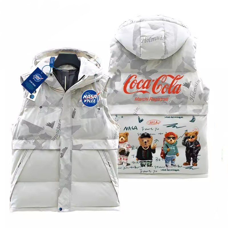 NASA Bear × Coca Cola Hoodie Hoody down Vest jacket ユニセックス 