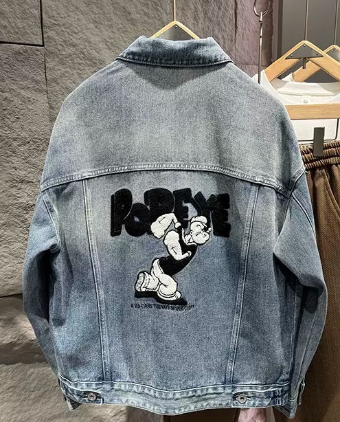 popeye embroidery denim jacket G Jean ユニセックス 男女兼用ポパイ