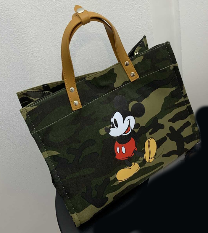 Unisex Mickey Mouse Camouflage Army Green Tote Shoulder Bag