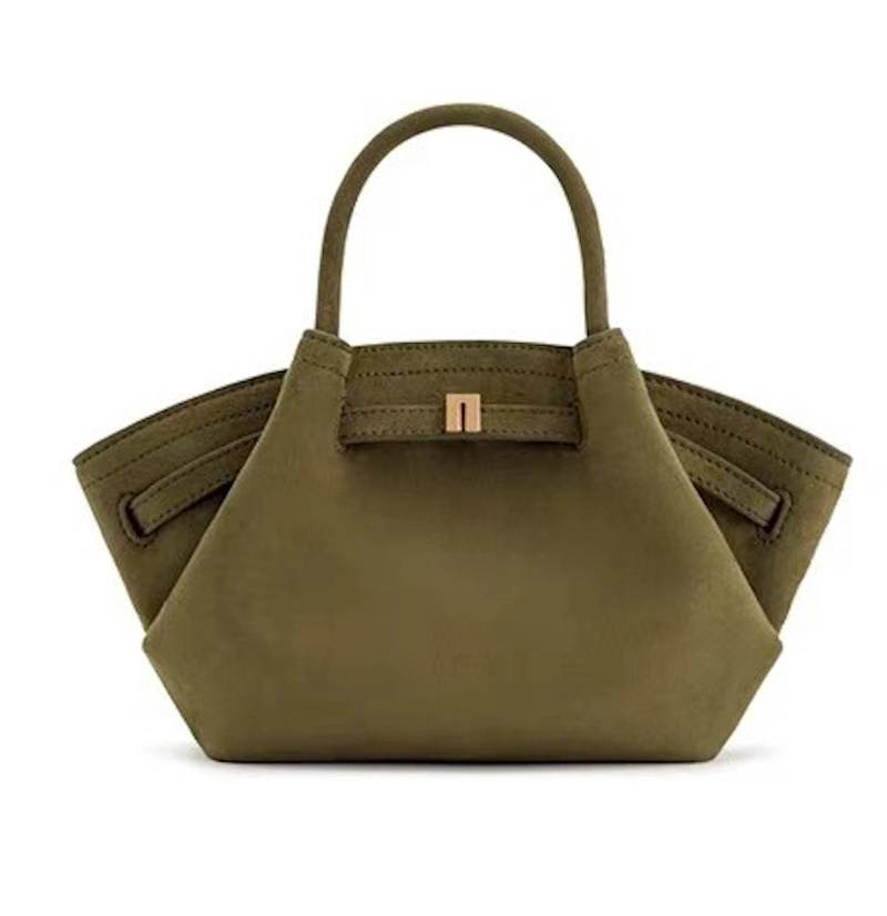 Belt Buckle Matte Suede Leather Tote Shoulder Bag ベルト