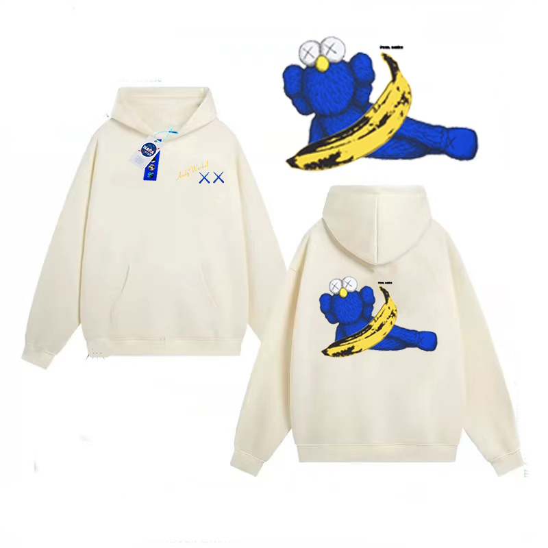 Unisex Sesamy Street Kaws x Banana Print Hoodie ユニセックス Unisex Sesamy Street Kaws x Banana Print Hoodie ユニセックス