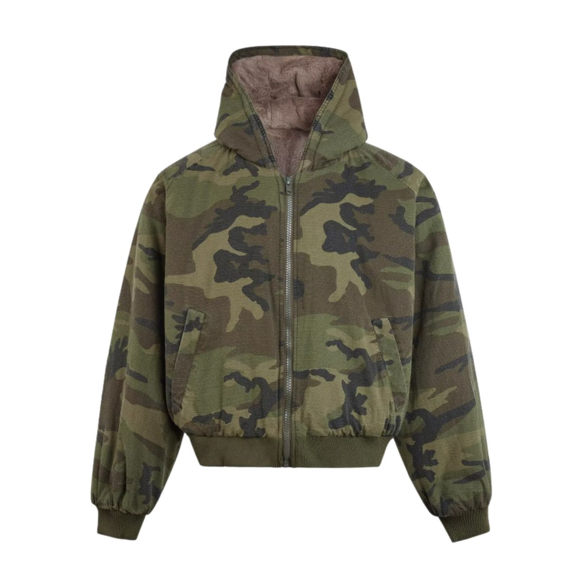 Camouflage lamb wool fleece half zip jacket blouson ユニセックス