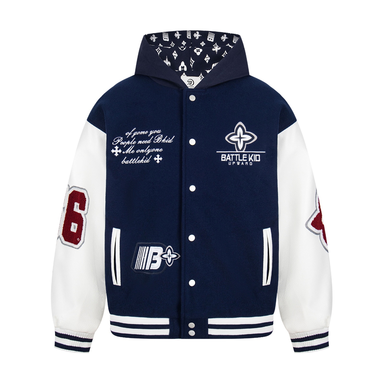 Hoodie colorblock stadium jacket baseball uniform jacket blouson