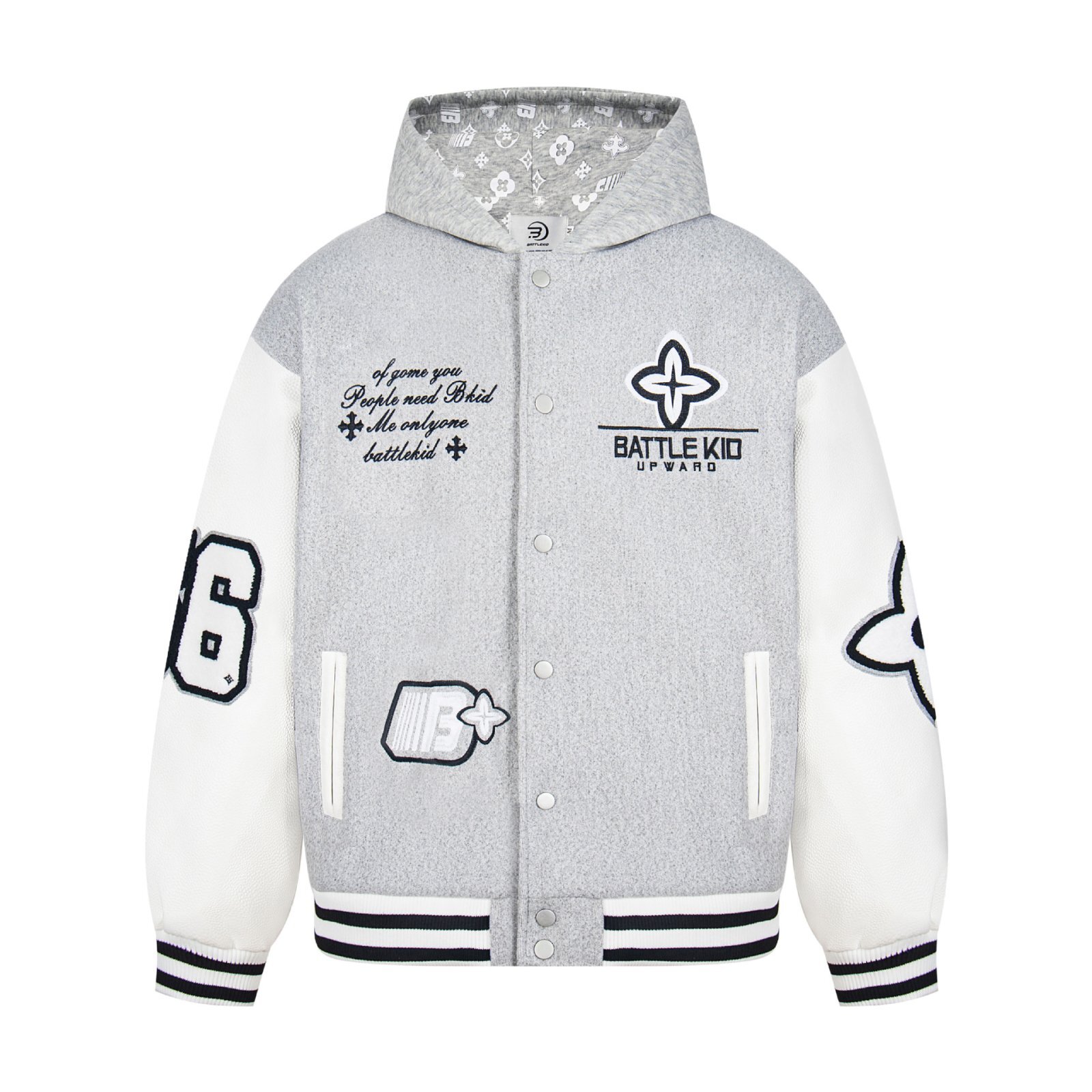 Hoodie colorblock stadium jacket baseball uniform jacket blouson