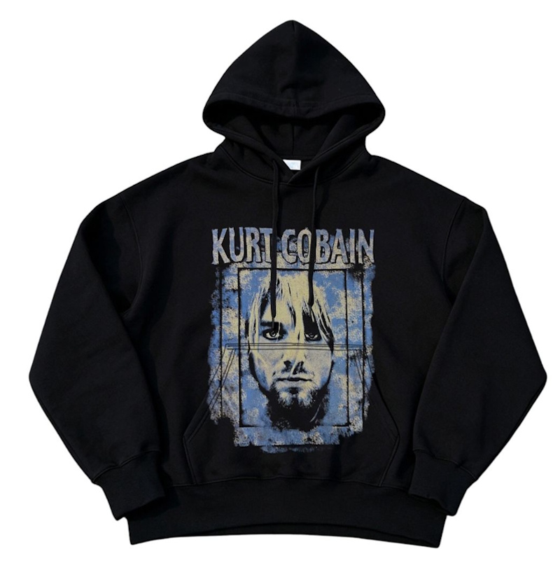 Unisex Nirvana Kurt Cobain Photo Print Hoodie 男女兼用ユニセックス